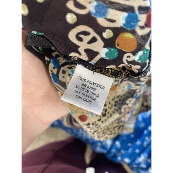 LAST CHANCE Vintage Nicola XL Plisse Animal Print Brown Pendant Blouse - Picture 8 of 8